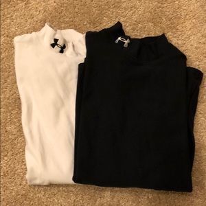 Lot 2 Under Armour cold gear mock turtlenecks  YL